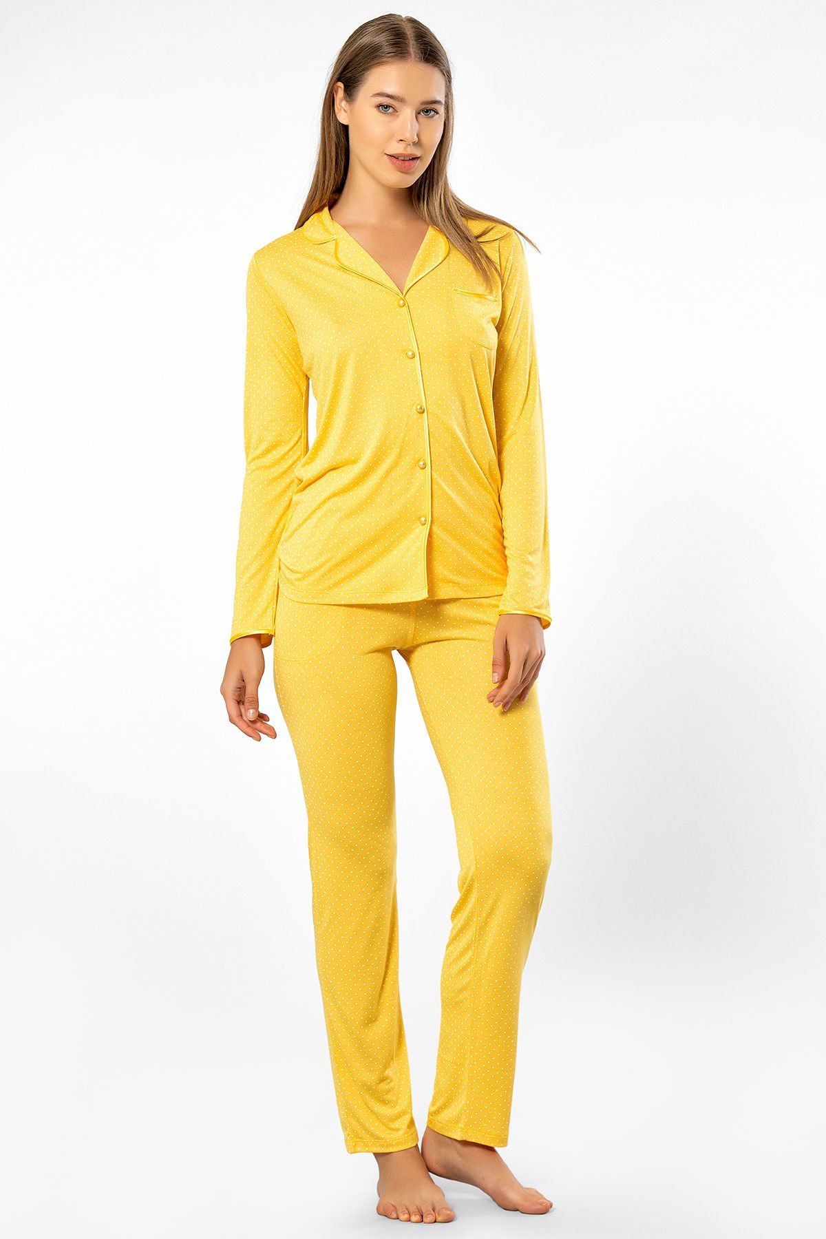 Türen Kadın Puanlı Uzun Kol Pijama Takımı