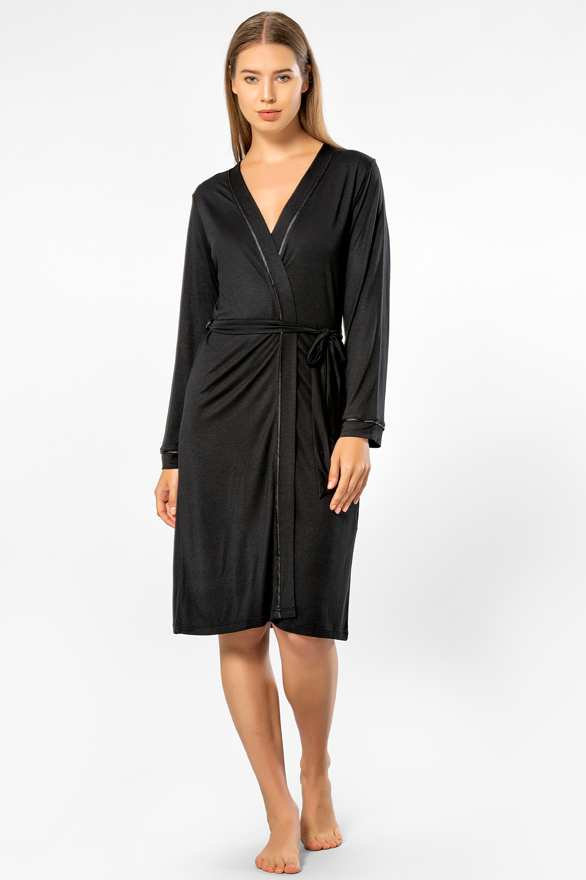 Türen Kadin Düz Bantli Sabahlik