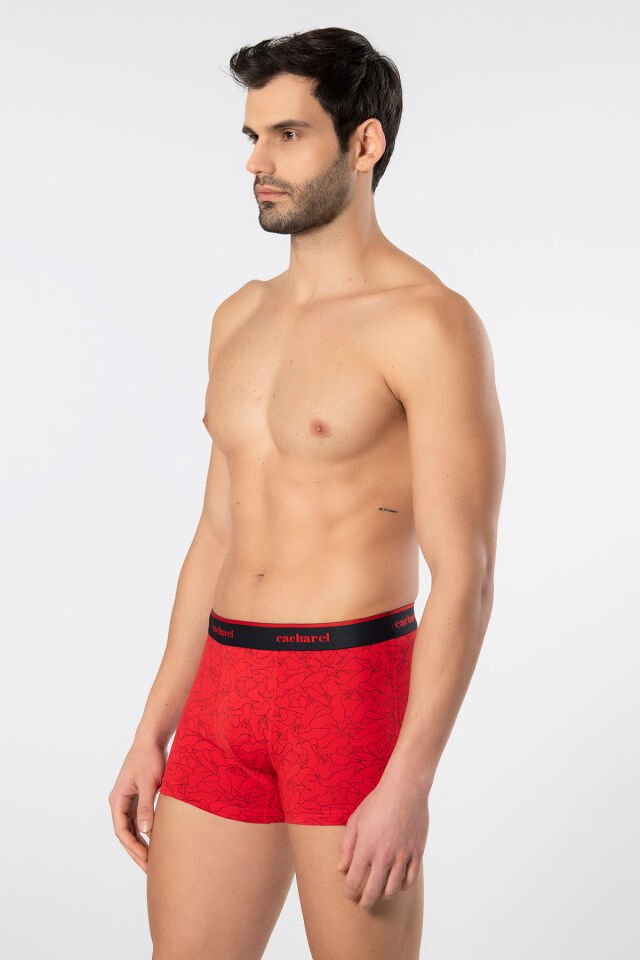 Cacharel Erkek Desenli Likrali Boxer 3'lü Paket