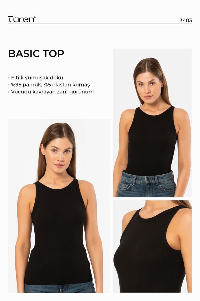 Kadin Halter Yaka Fitilli Atlet