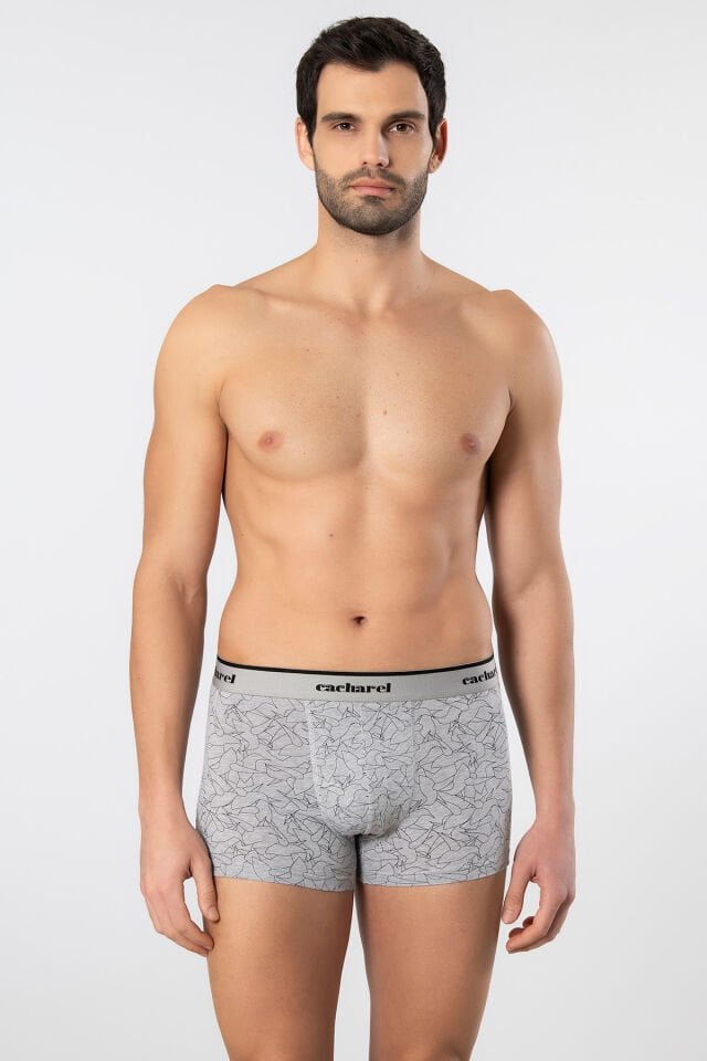 Cacharel Erkek Desenli Likrali Boxer 3'lü Paket