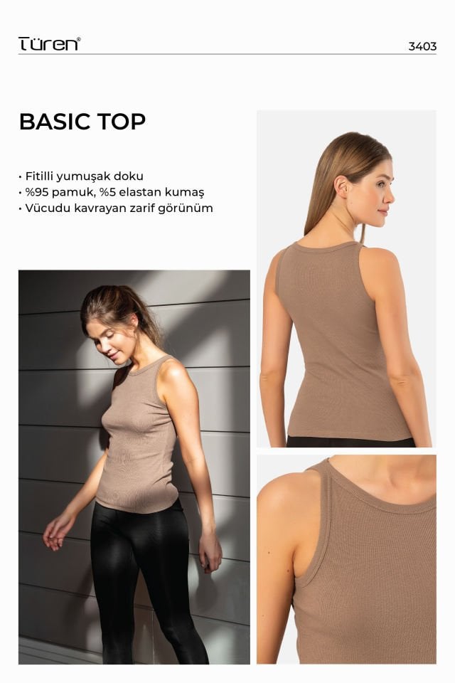 Kadin Halter Yaka Fitilli Atlet