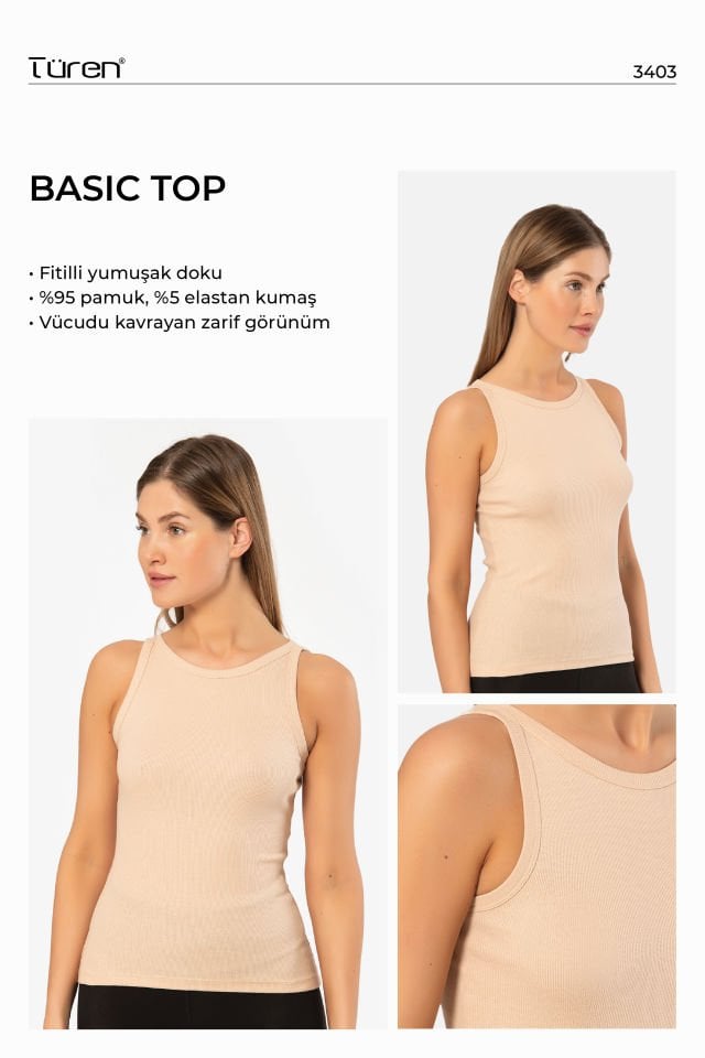 Kadin Halter Yaka Fitilli Atlet