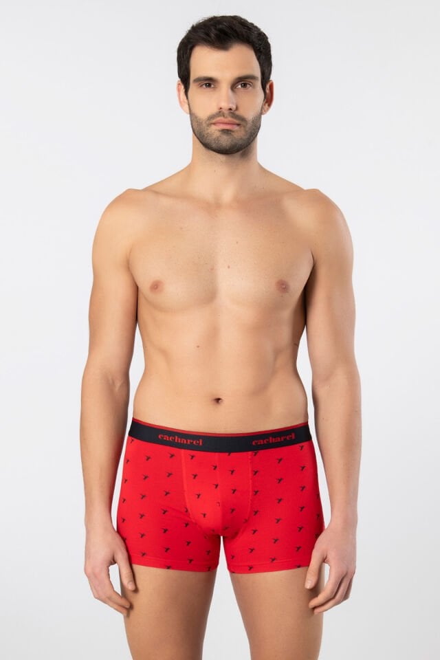 Cacharel Erkek Desenli Likrali Boxer 3'lü Paket