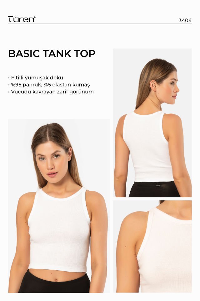Türen Kadin Fitilli Crop T-shirt