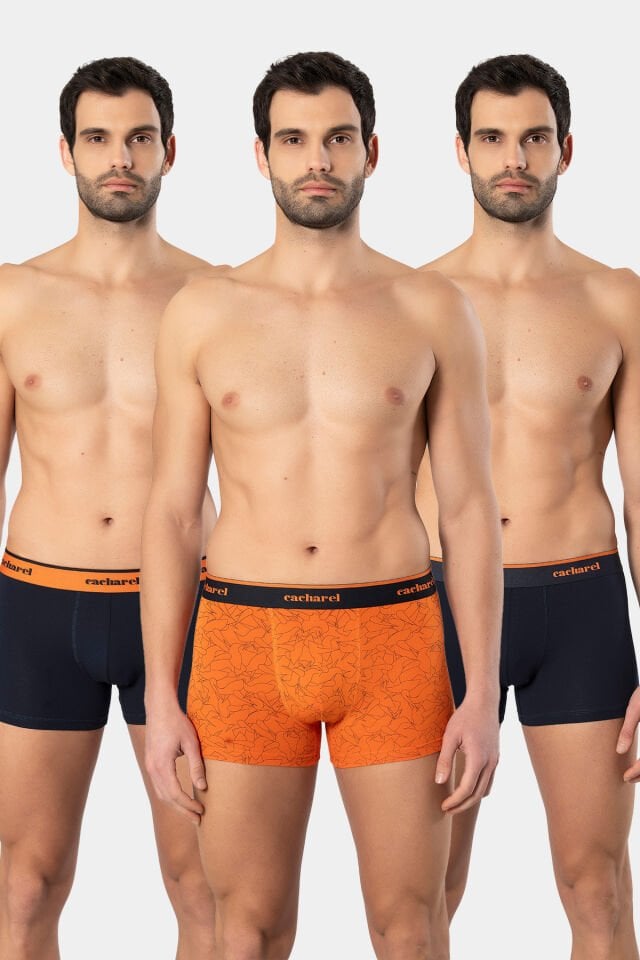 Cacharel Erkek Desenli Likralı Boxer 3'lü Paket