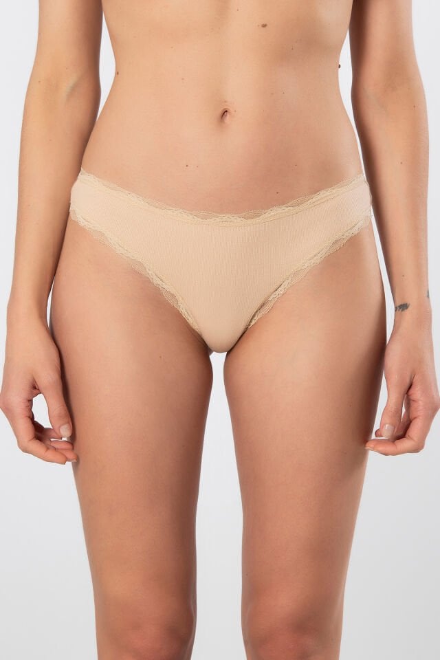 Türen Kadın Likralı Ribana Dantelli String 2'li Paket