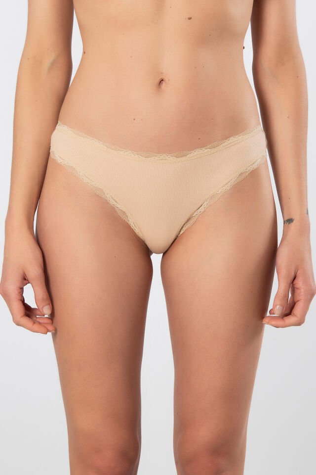 Türen Kadin Likrali Ribana Dantelli String 2'li Paket