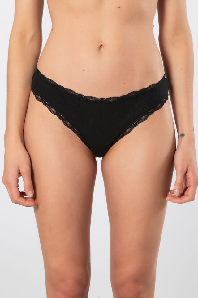 Türen Kadin Likrali Ribana Dantelli String 2'li Paket