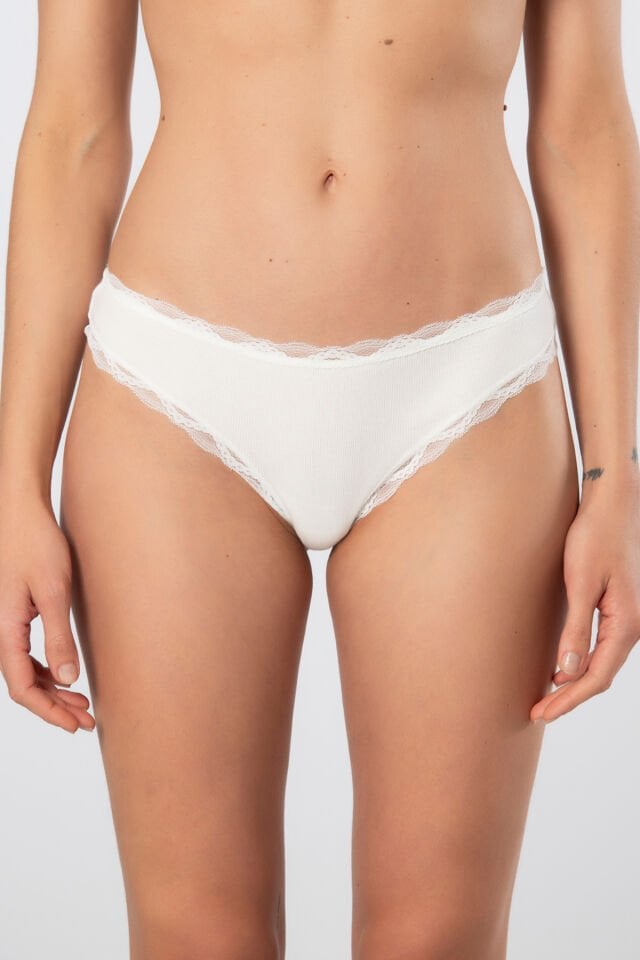 Türen Kadın Likralı Ribana Dantelli String 2'li Paket