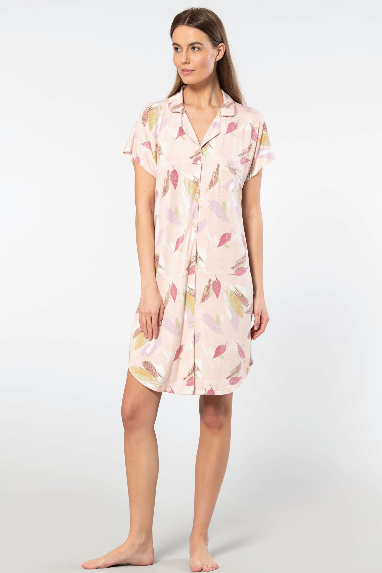 Türen Kadın Erkek Yaka Gecelik