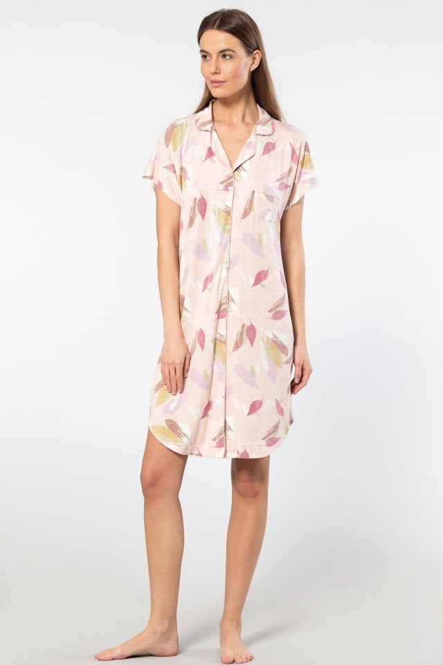 Türen Kadın Erkek Yaka Gecelik