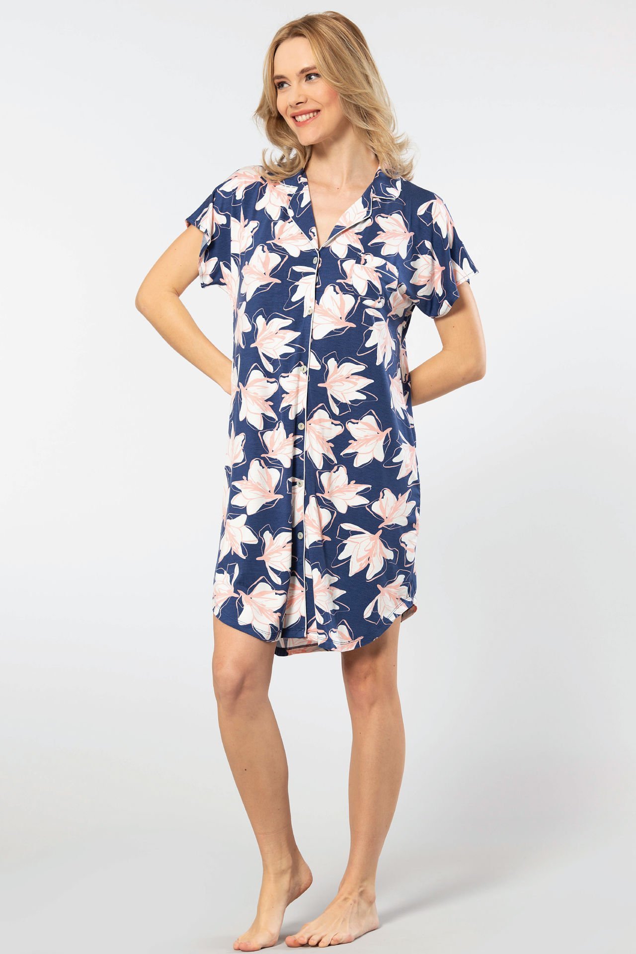 Türen Kadın Erkek Yaka Gecelik