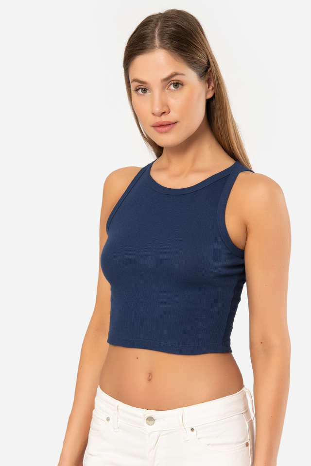 Türen Kadin Fitilli Crop T-shirt