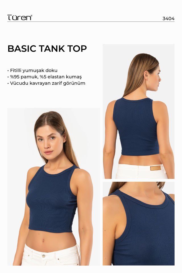 Türen Kadin Fitilli Crop T-shirt