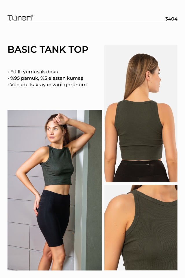 Türen Kadin Fitilli Crop T-shirt