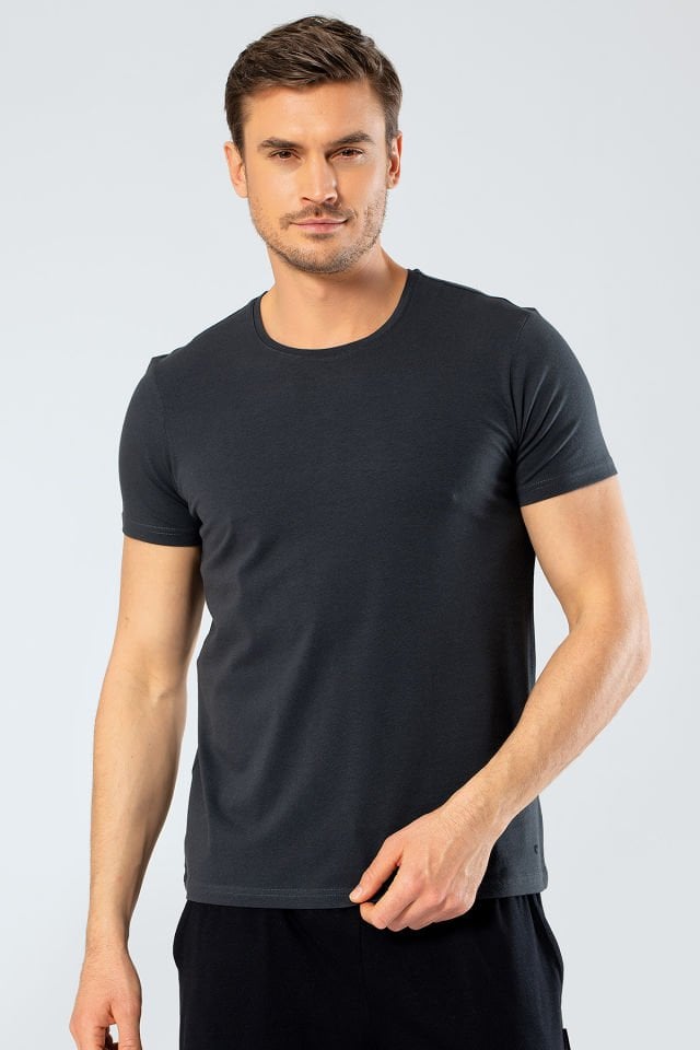 Cacharel Erkek Bisiklet Yaka Likralı T-shirt