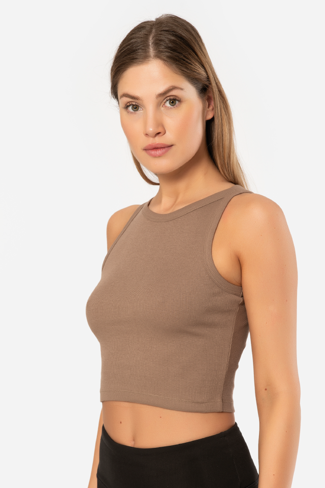 Türen Kadın Fitilli Crop T-shirt