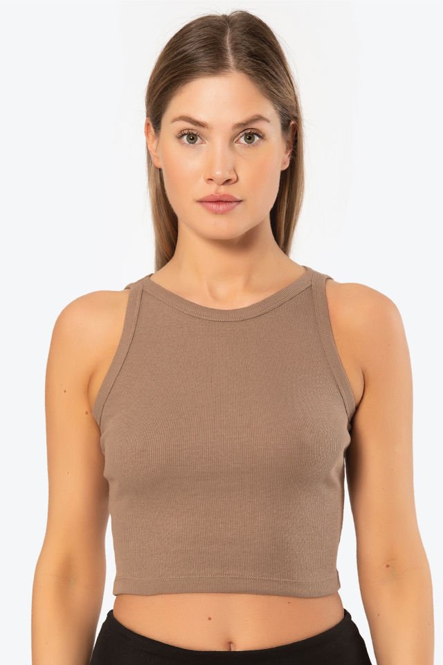 Türen Kadın Fitilli Crop T-shirt
