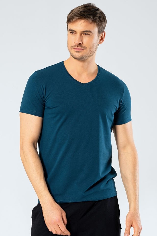 Cacharel Erkek V Yaka Likrali T-shirt