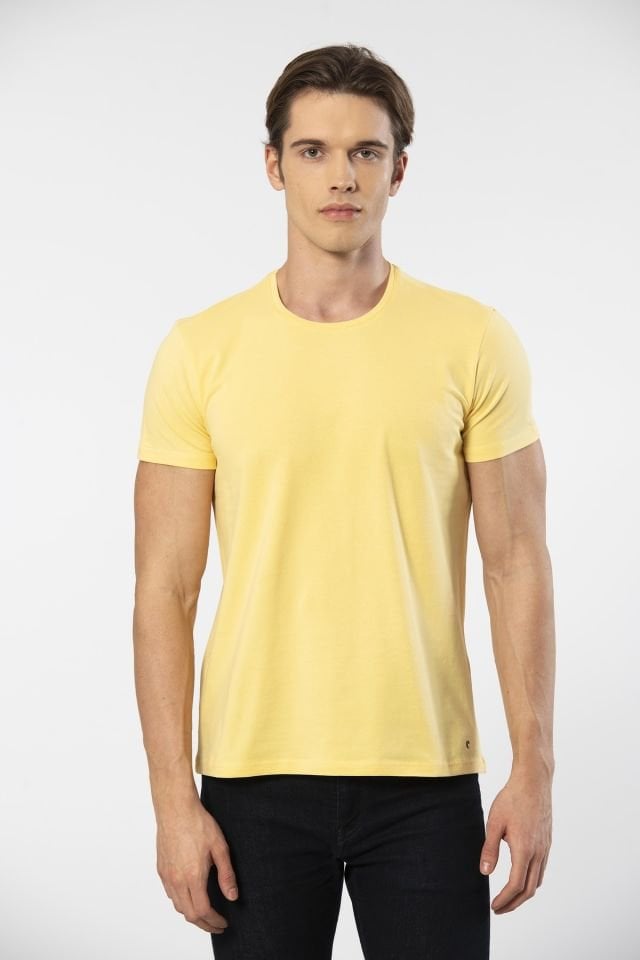 Cacharel Erkek Bisiklet Yaka Likrali T-shirt