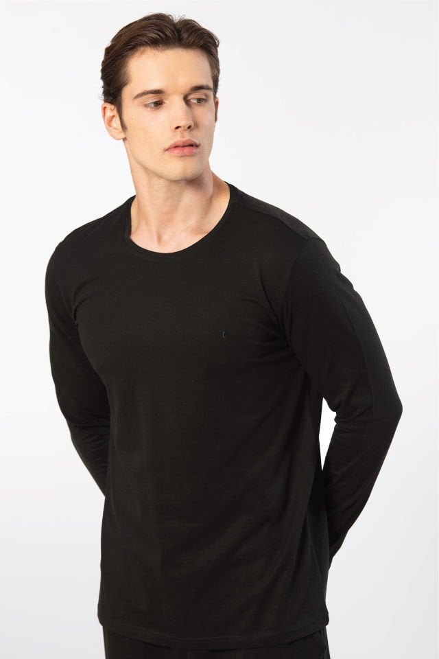 Cacharel Erkek Modal Pamuk Bisiklet Yaka T-shirt