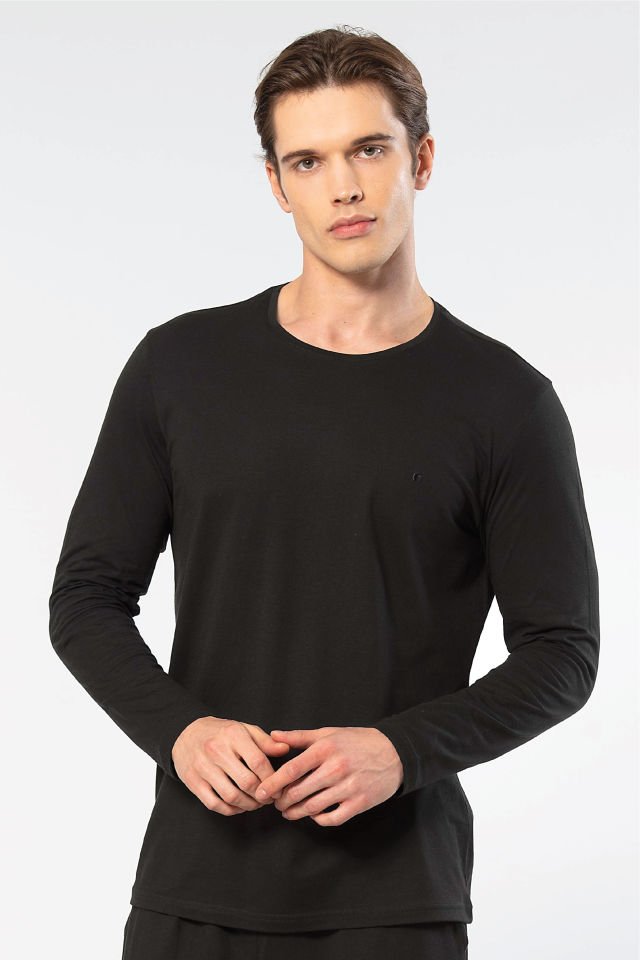 Cacharel Erkek Modal Pamuk Bisiklet Yaka T-shirt