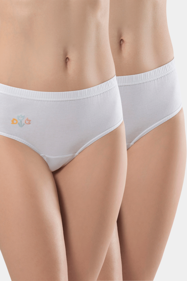 Türen Kadın Nakış Detaylı 2\'li Pamuklu Basic Külot