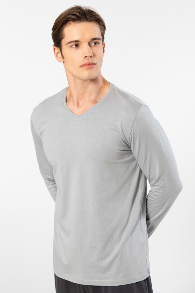 Cacharel Erkek Modal Pamuk V Yaka T-shirt