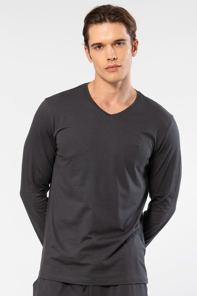 Cacharel Erkek Modal Pamuk V Yaka T-shirt