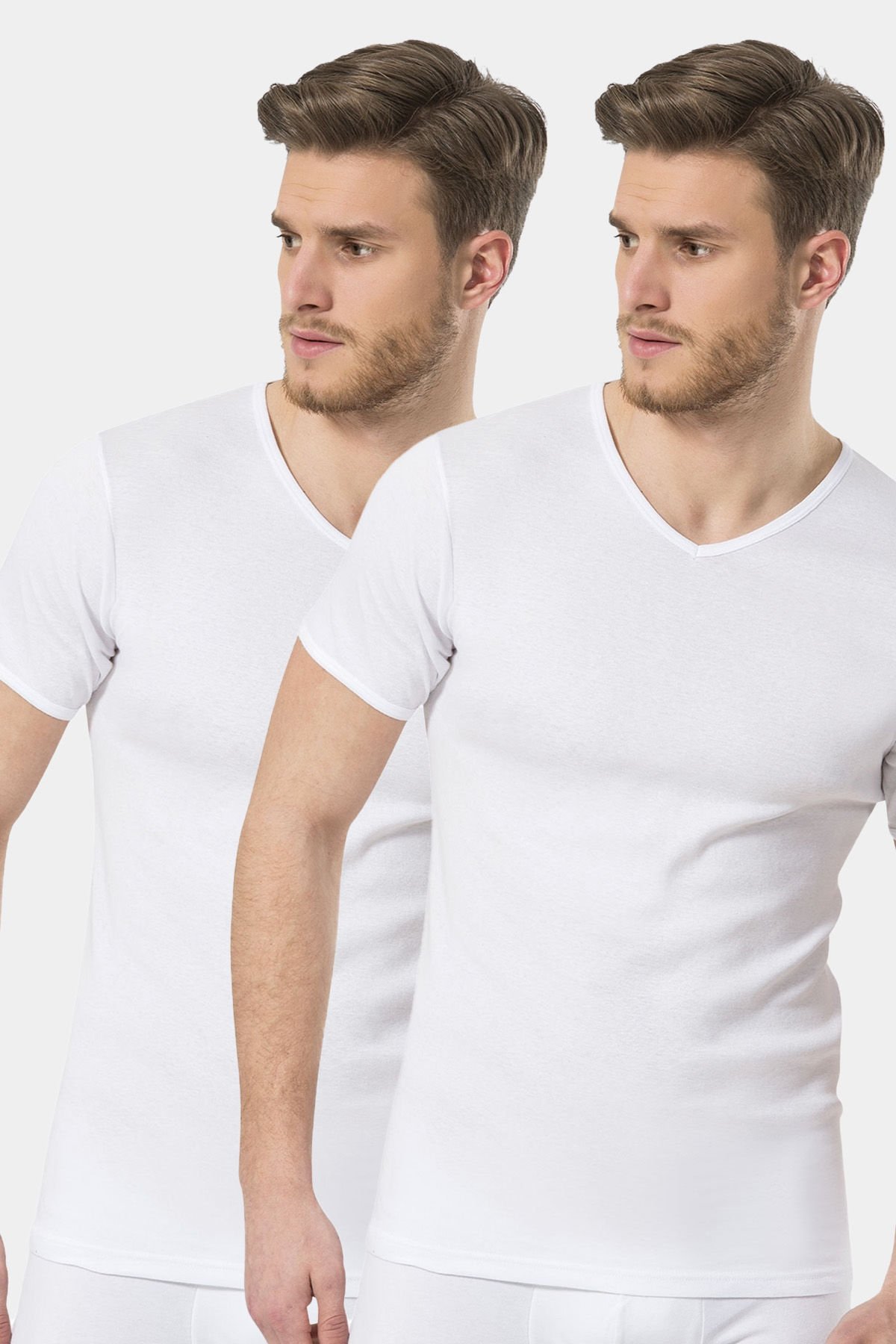 Türen Erkek Ribana V yaka Fanila 2'li Paket