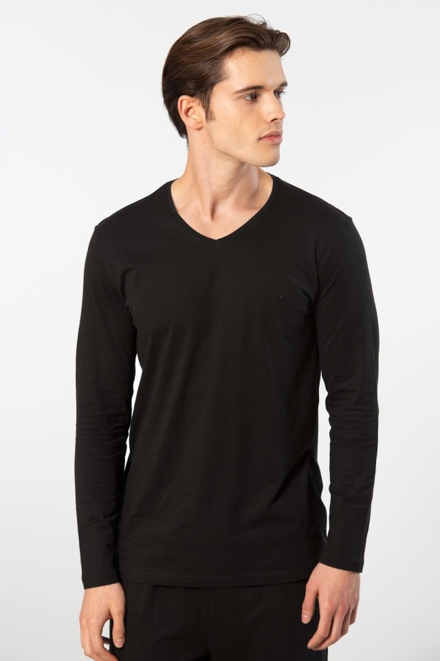 Cacharel Erkek Modal Pamuk V Yaka T-shirt