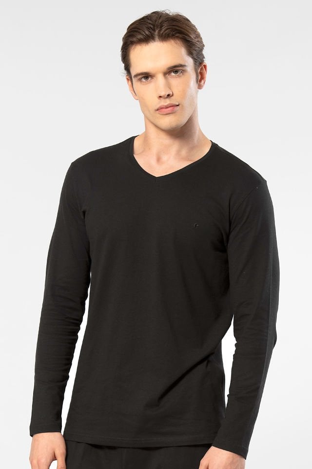 Cacharel Erkek Modal Pamuk V Yaka T-shirt