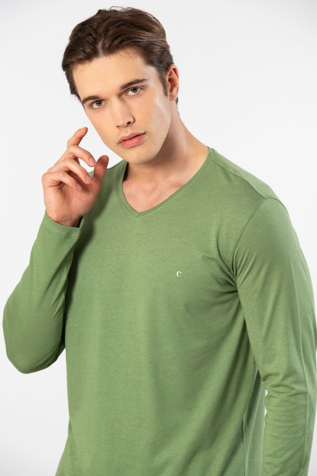 Cacharel Erkek Modal Pamuk V Yaka T-shirt