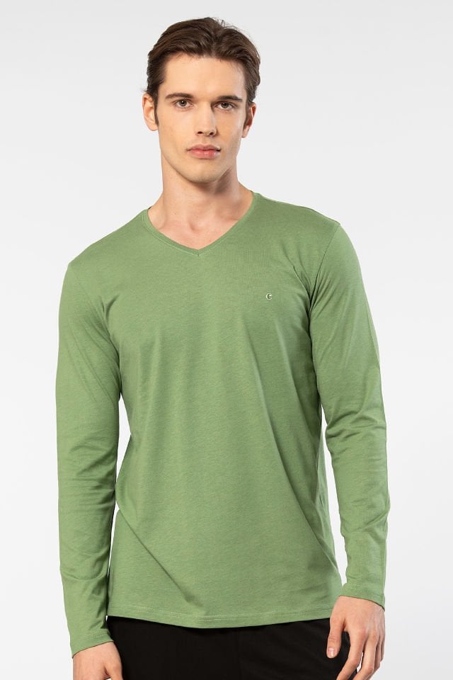 Cacharel Erkek Modal Pamuk V Yaka T-shirt