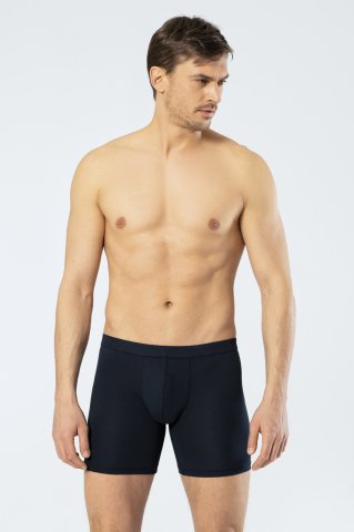 Cacharel Erkek Likralı Uzun Boxer (Bel Bantlı) Lacivert - L