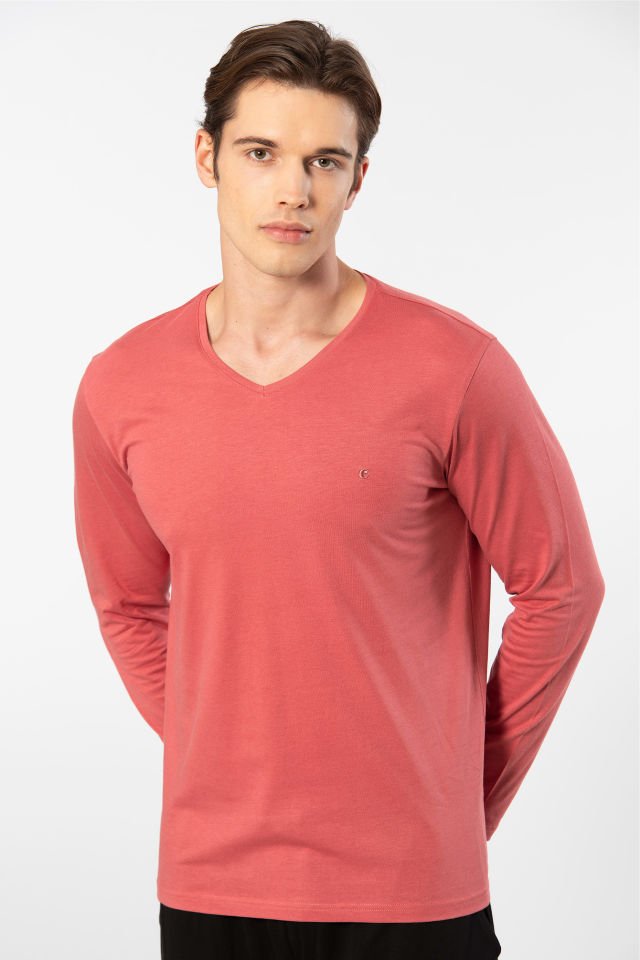 Cacharel Erkek V Yaka Uzun Kollu Modal Pijama Takimi