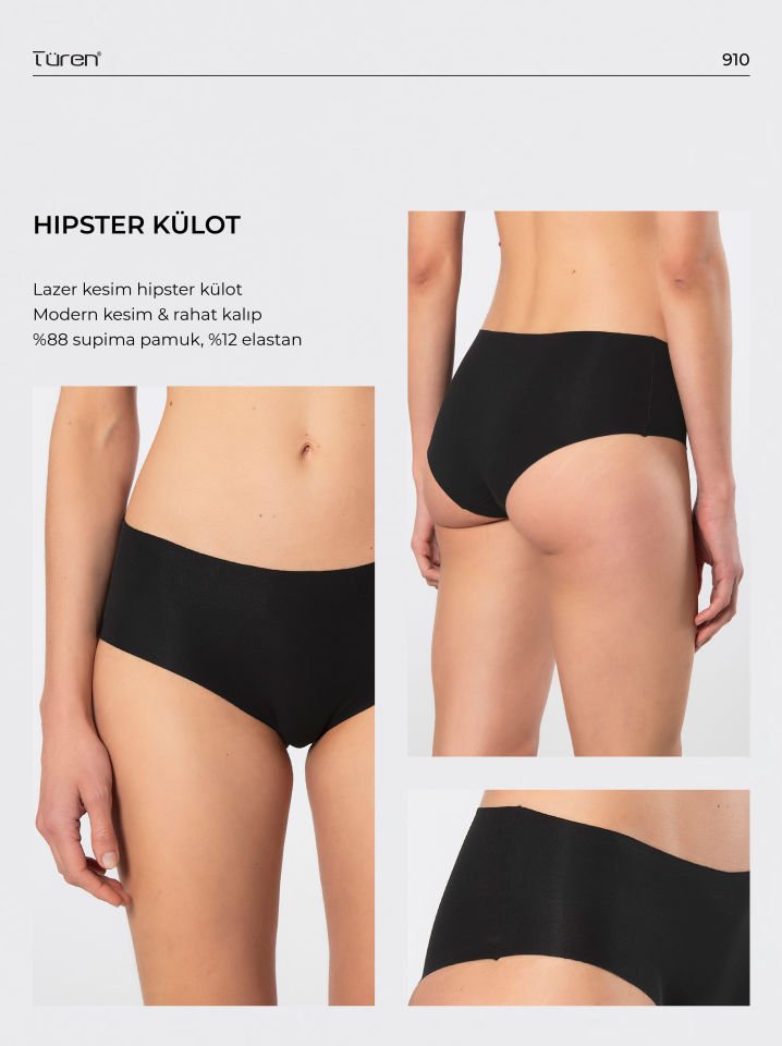 Türen Kadin Lazer Kesim Pamuklu Hipster Külot