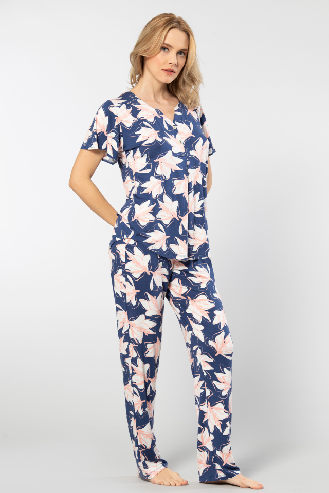 Türen Patlı Örme Kısa Kol Pijama Takımı