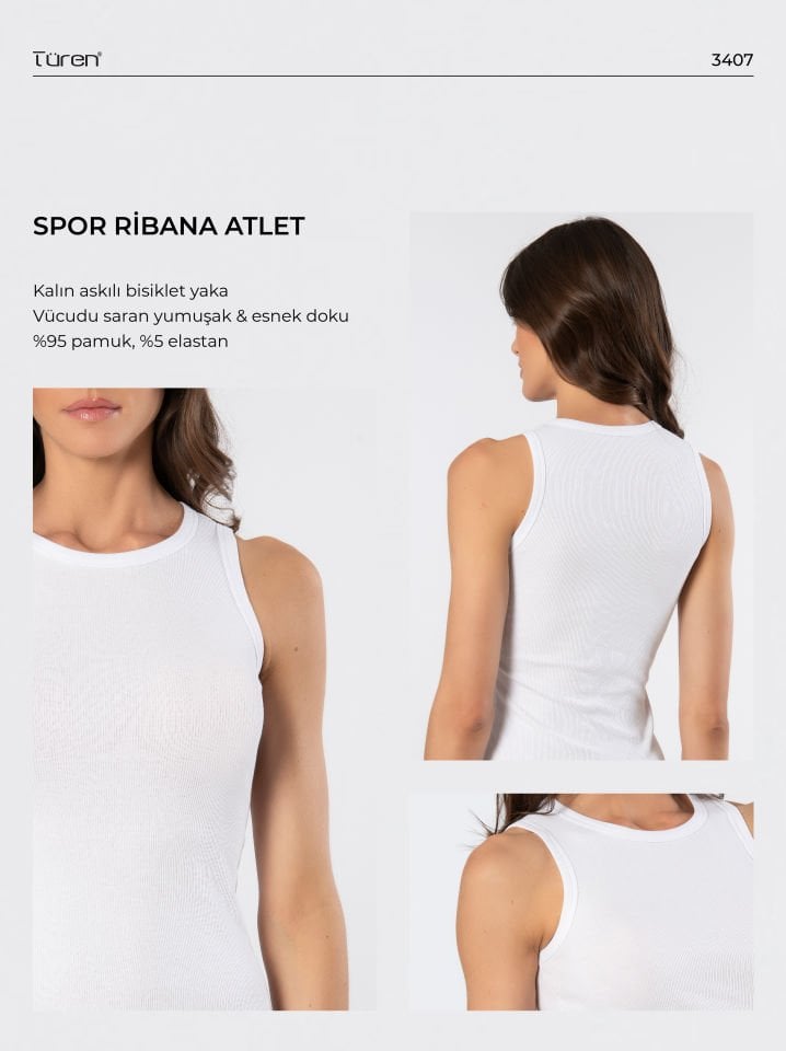 Türen Kadın Kolsuz Ribana Atlet