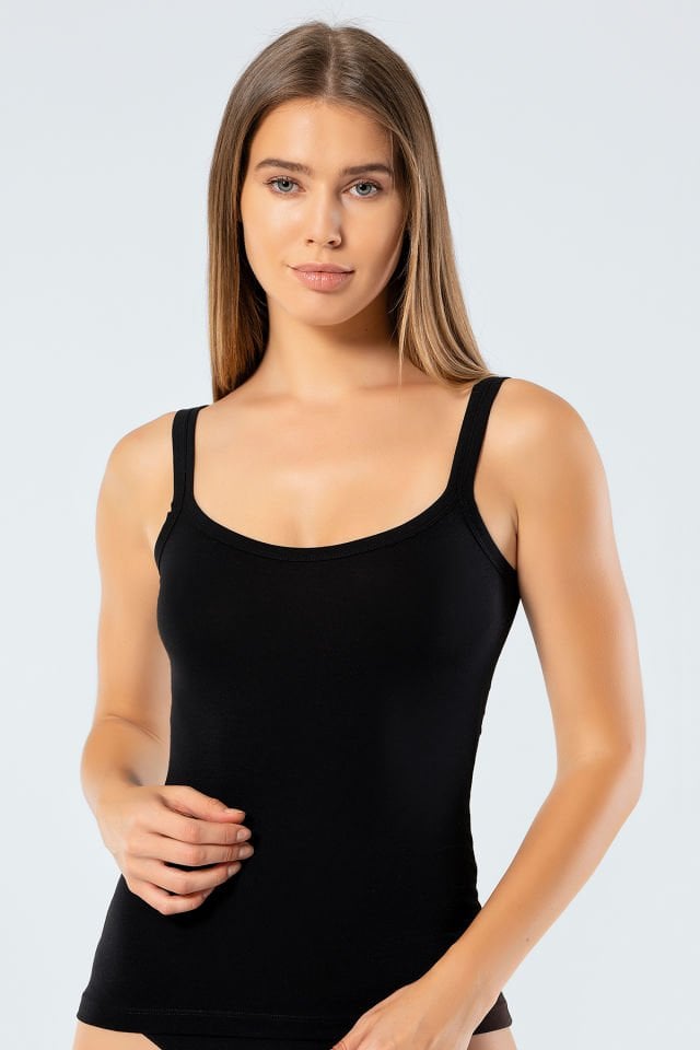 Türen Kadin Ip Askili Likrali Pamuklu Atlet