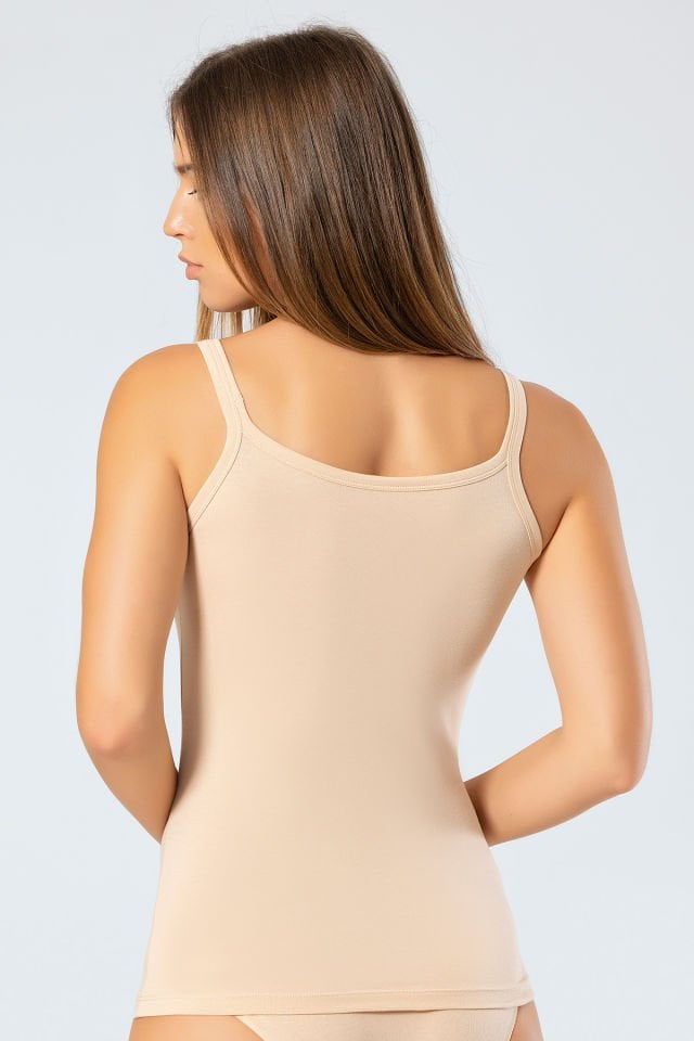 Türen Kadin Ip Askili Likrali Pamuklu Atlet