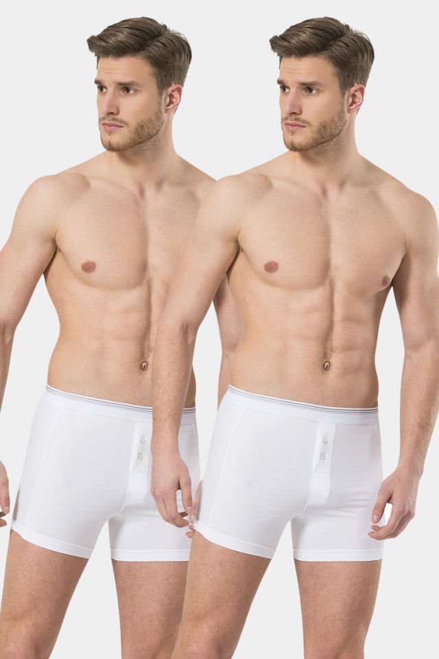 Türen Erkek Likrali Dügmeli Boxer 2'li Paket