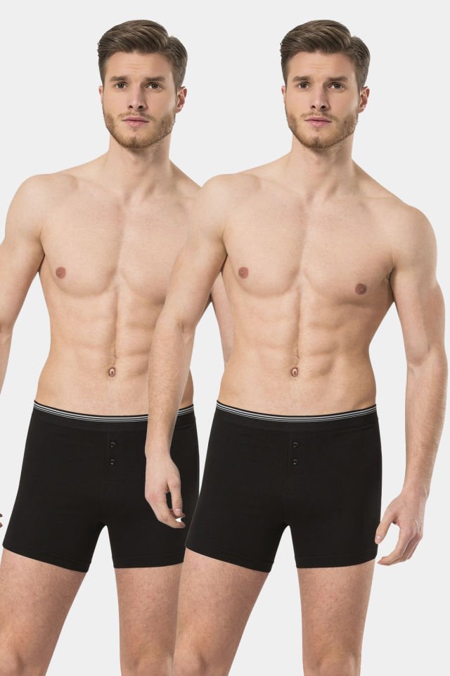 Türen Erkek Likrali Dügmeli Boxer 2'li Paket