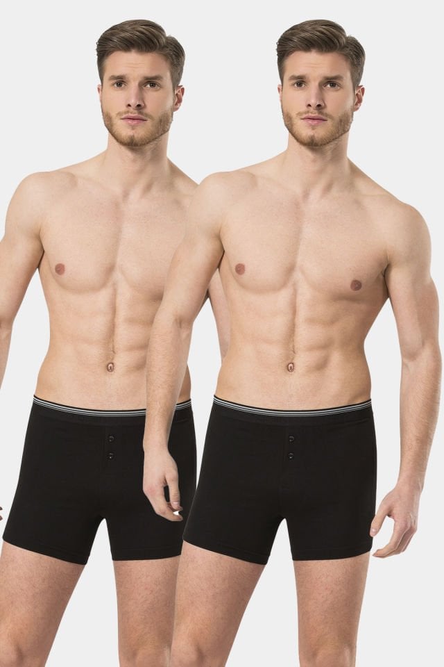 Türen Erkek Likrali Dügmeli Boxer 2'li Paket
