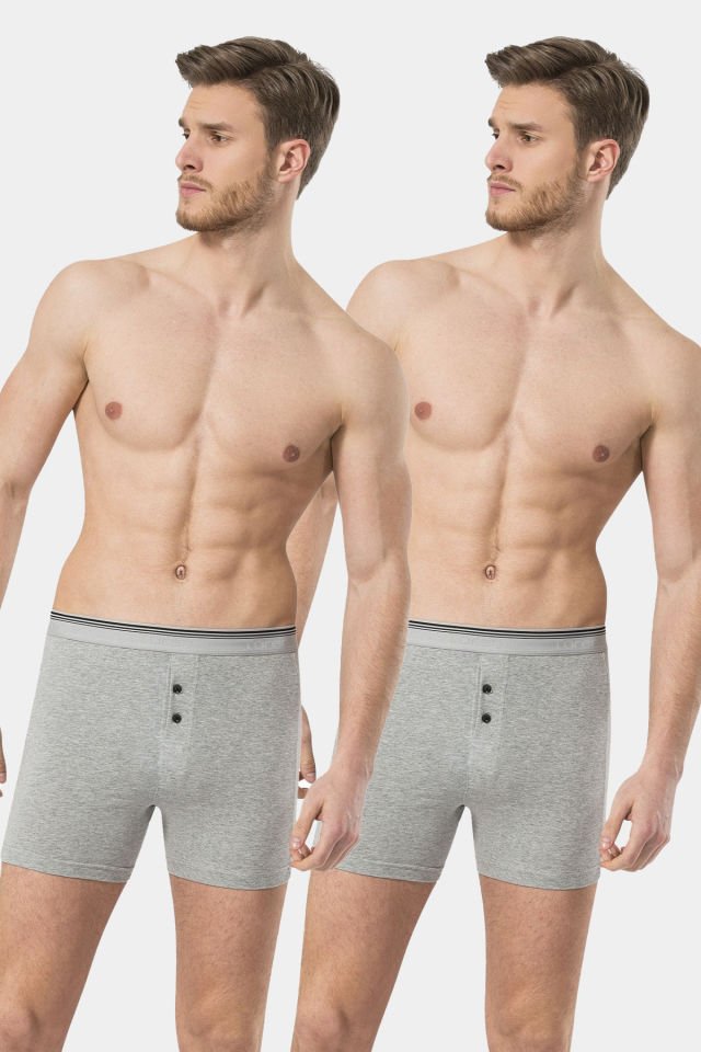 Türen Erkek Likrali Dügmeli Boxer 2'li Paket