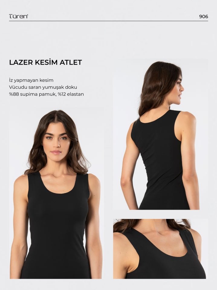 Türen Kadın Lazer Kesim Pamuklu Atlet